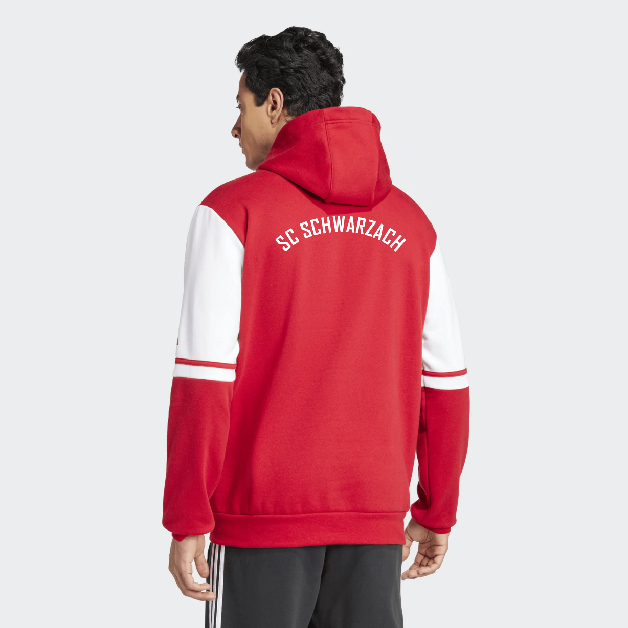 SQ25 SW HOOD TEAM POWER RED 2/ WHITE